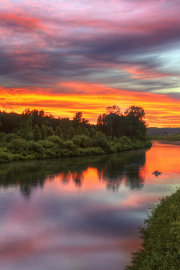 Beautiful sunset overlooking Russian River