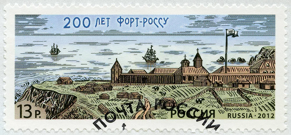 a stamp of fort ross